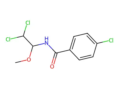 4-chloro-N-(2,2-dichloro-1-methoxyethyl)benzamide structure