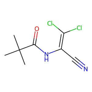 N-(2,2-dichloro-1-cyanoeth-1-en-1-yl)-2,2-dimethylpropanamide structure