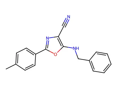 5-(Benzylamino)-2-(4-methylphenyl)-1,3-oxazole-4-carbonitrile structure