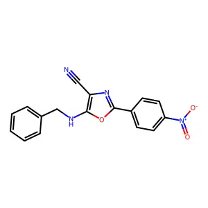 5-(Benzylamino)-2-(4-nitrophenyl)-1,3-oxazole-4-carbonitrile structure