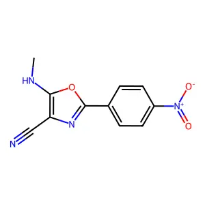 5-(Methylamino)-2-(4-nitrophenyl)-1,3-oxazole-4-carbonitrile structure