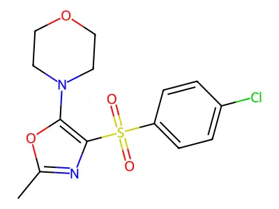 4-(4-((4-Chlorophenyl)sulfonyl)-2-methyloxazol-5-yl)morpholine structure