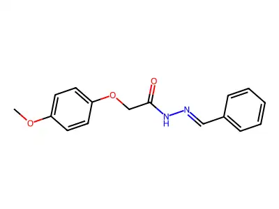 N-[(Z)-benzylideneamino]-2-(4-methoxyphenoxy)acetamide structure