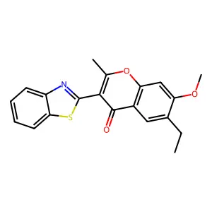 3-(1,3-benzothiazol-2-yl)-6-ethyl-7-methoxy-2-methyl-4H-chromen-4-one structure