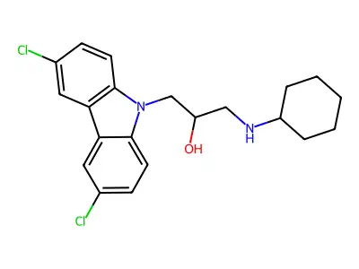 1-(cyclohexylamino)-3-(3,6-dichloro-9H-carbazol-9-yl)propan-2-ol structure