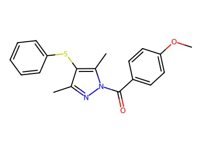 1-(4-methoxybenzoyl)-3,5-dimethyl-4-(phenylsulfanyl)-1H-pyrazole structure