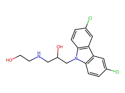 1-(3,6-dichloro-9H-carbazol-9-yl)-3-((2-hydroxyethyl)amino)propan-2-ol structure