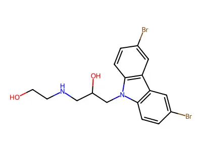 3,6-Dibromo-alpha-[[(2-hydroxyethyl)amino]methyl]-9H-carbazole-9-ethanol structure