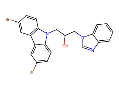 1-Benzoimidazol-1-yl-3-(3,6-dibromo-carbazol-9-yl)-propan-2-ol structure
