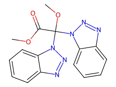Methyl 2,2-bis(1H-1,2,3-benzotriazol-1-yl)-2-methoxyacetate structure
