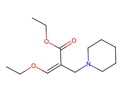 Ethyl 3-ethoxy-2-[(piperidin-1-yl)methyl]prop-2-enoate structure