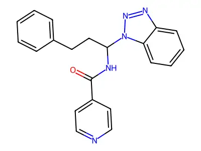 N-[1-(1H-1,2,3-Benzotriazol-1-yl)-3-phenylpropyl]pyridine-4-carboxamide structure