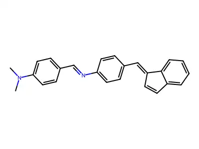 Benzenamine,4-[[[4-(1h-inden-1-ylidenemethyl)phenyl]imino]methyl]-n,n-dimethyl- structure