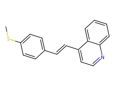 4-[2-(4-Methylsulfanylphenyl)ethenyl]quinoline structure