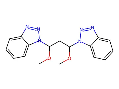 1-[3-(1H-1,2,3-Benzotriazol-1-yl)-1,3-dimethoxypropyl]-1H-1,2,3-benzotriazole structure