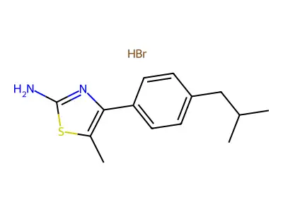 5-methyl-4-[4-(2-methylpropyl)phenyl]-1,3-thiazol-2-amine Hydrobromide structure