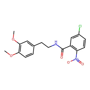 5-chloro-N-[2-(3,4-dimethoxyphenyl)ethyl]-2-nitrobenzamide structure