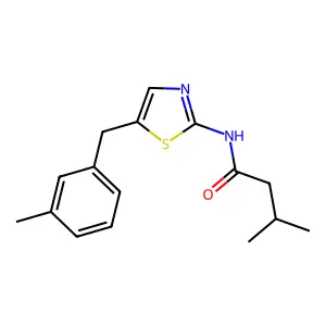 3-methyl-N-[5-(3-methylbenzyl)-1,3-thiazol-2-yl]butanamide structure