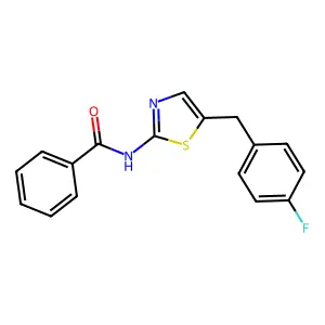 N-[5-[(4-fluorophenyl)methyl]-1,3-thiazol-2-yl]benzamide structure