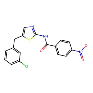 N-[5-(3-chlorobenzyl)-1,3-thiazol-2-yl]-4-nitrobenzamide structure