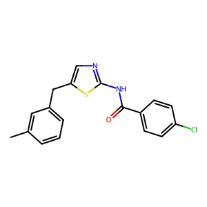 4-chloro-N-[5-[(3-methylphenyl)methyl]-1,3-thiazol-2-yl]benzamide structure