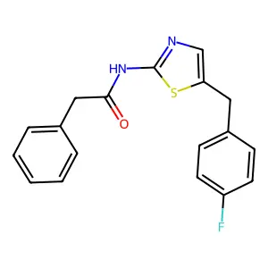 N-[5-[(4-fluorophenyl)methyl]-1,3-thiazol-2-yl]-2-phenylacetamide structure