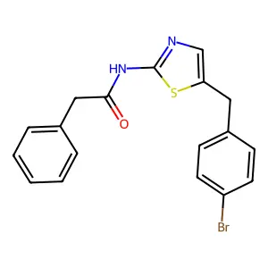 N-(5-(4-bromobenzyl)thiazol-2-yl)-2-phenylacetamide structure