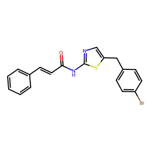(E)-N-[5-[(4-bromophenyl)methyl]-1,3-thiazol-2-yl]-3-phenylprop-2-enamide structure