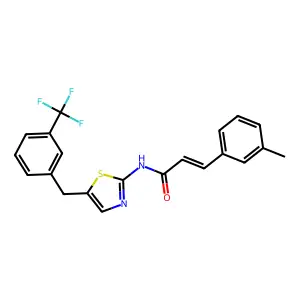 (E)-3-(m-tolyl)-N-(5-(3-(trifluoromethyl)benzyl)thiazol-2-yl)acrylamide structure