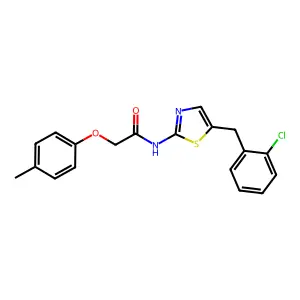 N-{5-[(2-Chlorophenyl)methyl]-1,3-thiazol-2-YL}-2-(4-methylphenoxy)acetamide structure