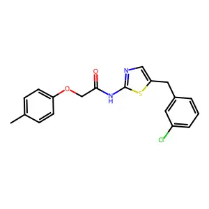 N-{5-[(3-Chlorophenyl)methyl]-1,3-thiazol-2-YL}-2-(4-methylphenoxy)acetamide structure