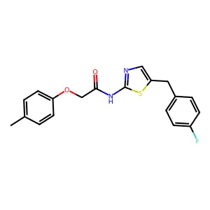 N-(5-(4-fluorobenzyl)thiazol-2-yl)-2-(p-tolyloxy)acetamide structure