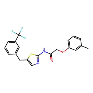 2-(m-tolyloxy)-N-(5-(3-(trifluoromethyl)benzyl)thiazol-2-yl)acetamide structure
