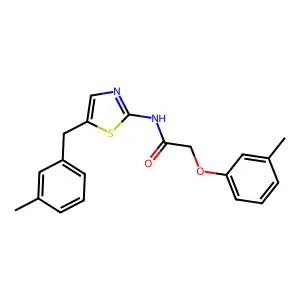 2-(3-Methylphenoxy)-N-{5-[(3-methylphenyl)methyl]-1,3-thiazol-2-YL}acetamide structure