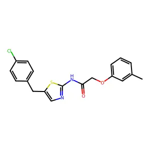 N-{5-[(4-Chlorophenyl)methyl]-1,3-thiazol-2-YL}-2-(3-methylphenoxy)acetamide structure