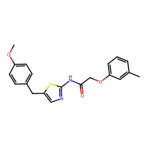 N-(5-(4-methoxybenzyl)thiazol-2-yl)-2-(m-tolyloxy)acetamide structure