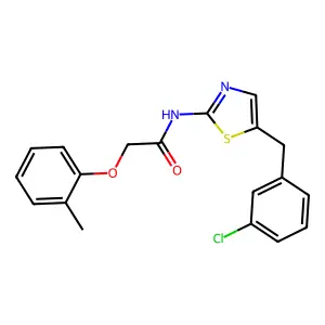N-{5-[(3-Chlorophenyl)methyl]-1,3-thiazol-2-YL}-2-(2-methylphenoxy)acetamide structure