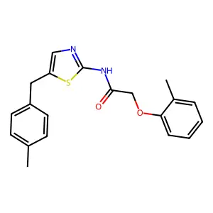2-(2-Methylphenoxy)-N-{5-[(4-methylphenyl)methyl]-1,3-thiazol-2-YL}acetamide structure