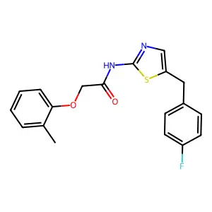 N-[5-(4-fluorobenzyl)-1,3-thiazol-2-yl]-2-(2-methylphenoxy)acetamide structure