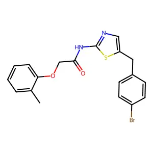 N-{5-[(4-Bromophenyl)methyl]-1,3-thiazol-2-YL}-2-(2-methylphenoxy)acetamide structure