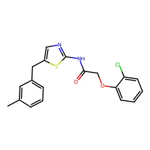 2-(2-Chlorophenoxy)-N-{5-[(3-methylphenyl)methyl]-1,3-thiazol-2-YL}acetamide structure