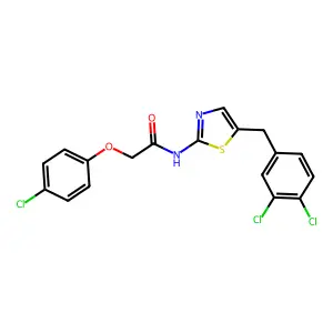 2-(4-Chlorophenoxy)-N-(5-(3,4-dichlorobenzyl)-1,3-thiazol-2-YL)acetamide structure
