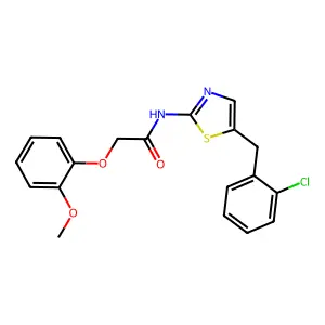 N-{5-[(2-Chlorophenyl)methyl]-1,3-thiazol-2-YL}-2-(2-methoxyphenoxy)acetamide structure