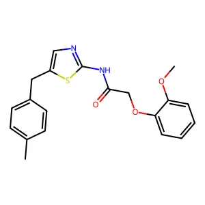2-(2-Methoxyphenoxy)-N-{5-[(4-methylphenyl)methyl]-1,3-thiazol-2-YL}acetamide structure