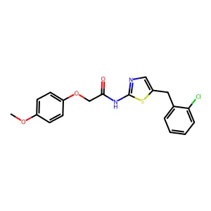 N-(5-(2-chlorobenzyl)thiazol-2-yl)-2-(4-methoxyphenoxy)acetamide structure