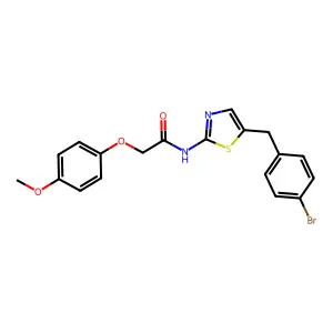N-{5-[(4-Bromophenyl)methyl]-1,3-thiazol-2-YL}-2-(4-methoxyphenoxy)acetamide structure