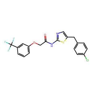 N-[5-(4-Chloro-benzyl)-thiazol-2-yl]-2-(3-trifluoromethyl-phenoxy)-acetamide structure