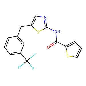 N-{5-[3-(trifluoromethyl)benzyl]-1,3-thiazol-2-yl}thiophene-2-carboxamide structure