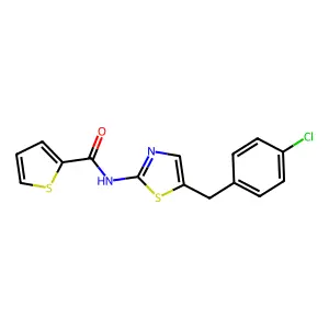 N-(5-(4-chlorobenzyl)thiazol-2-yl)thiophene-2-carboxamide structure