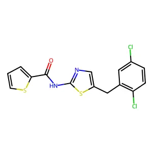 N-(5-(2,5-dichlorobenzyl)thiazol-2-yl)thiophene-2-carboxamide structure
